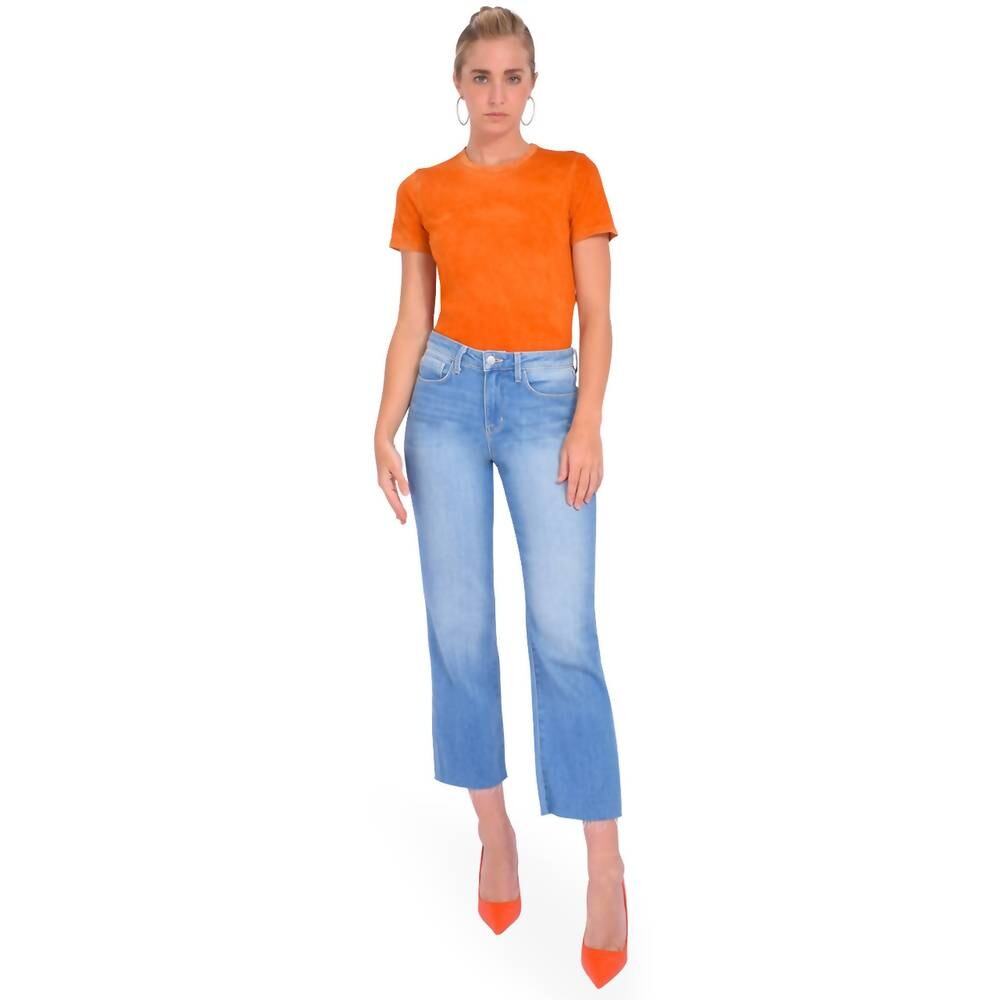 L'Agence Wanda Crop Wide Leg Jean Bal Harbour 28 NWT Effortless Elevated Chic